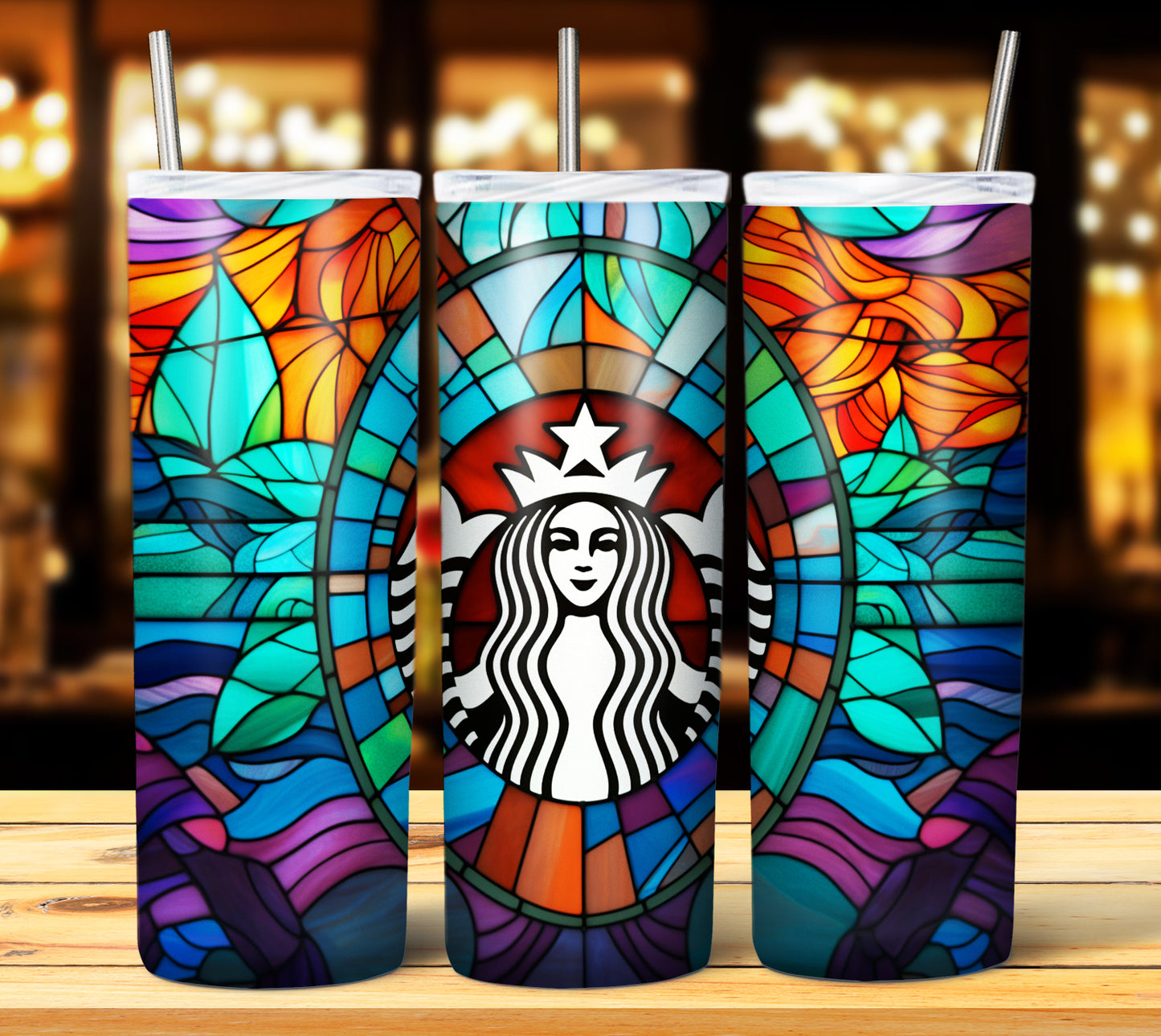 40+ Stain Glass Starbucks Sublimation 20oz Images Bundle