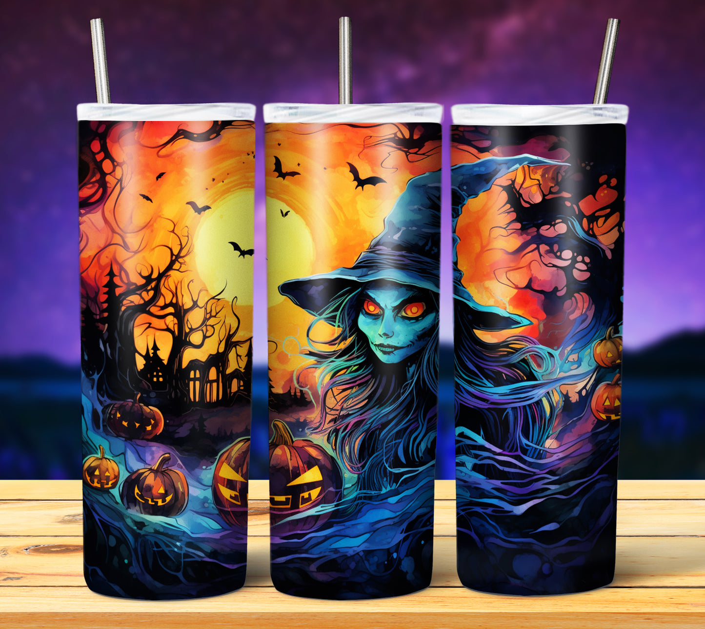 50 Watercolor Halloween Sublimation 20oz Images Bundle