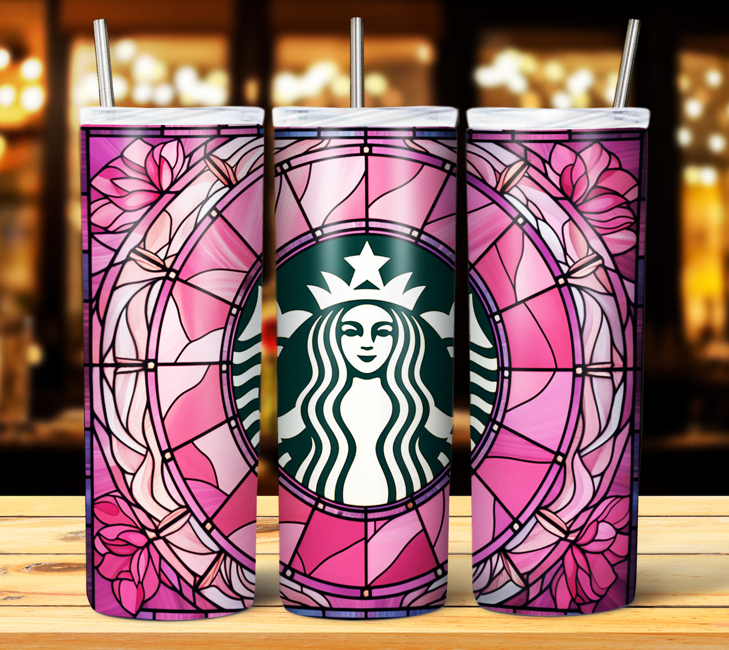 40+ Stain Glass Starbucks Sublimation 20oz Images Bundle