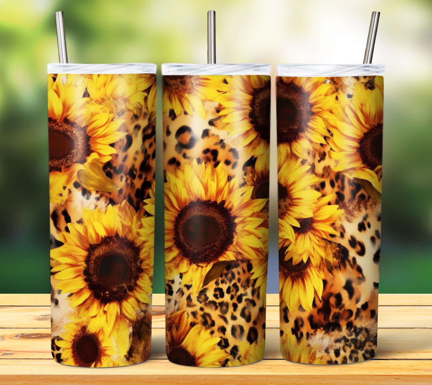 25 Leopard Sunflowers Sublimation 20oz Images Bundle