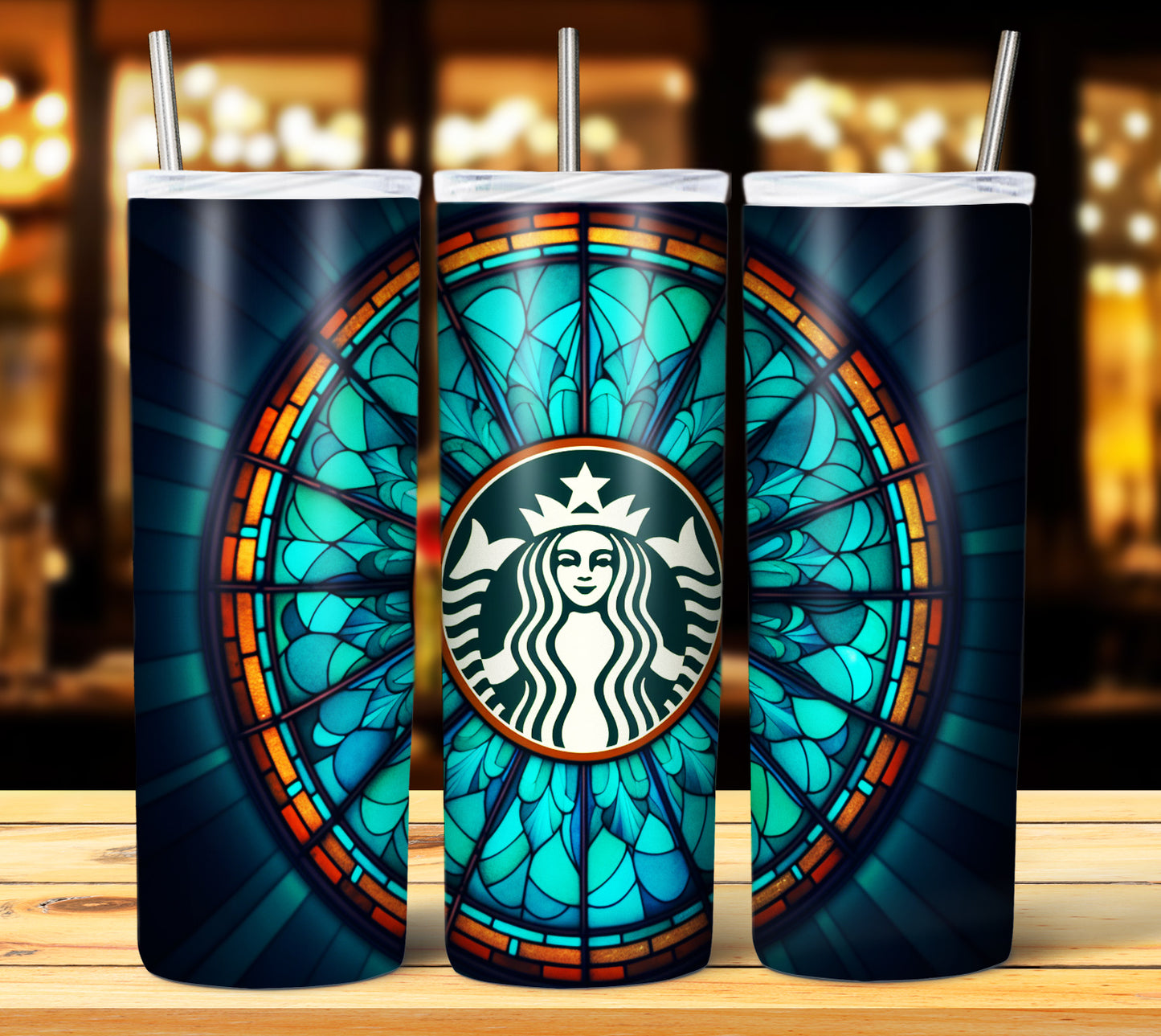 40+ Stain Glass Starbucks Sublimation 20oz Images Bundle