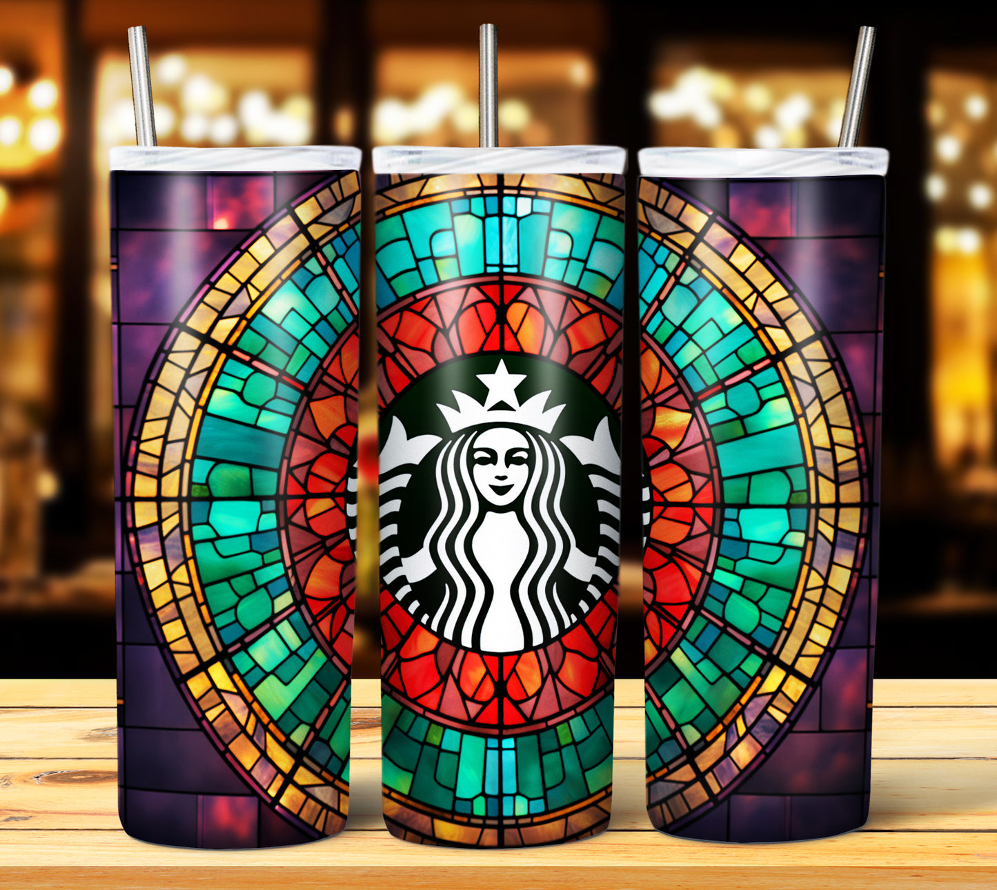 40+ Stain Glass Starbucks Sublimation 20oz Images Bundle