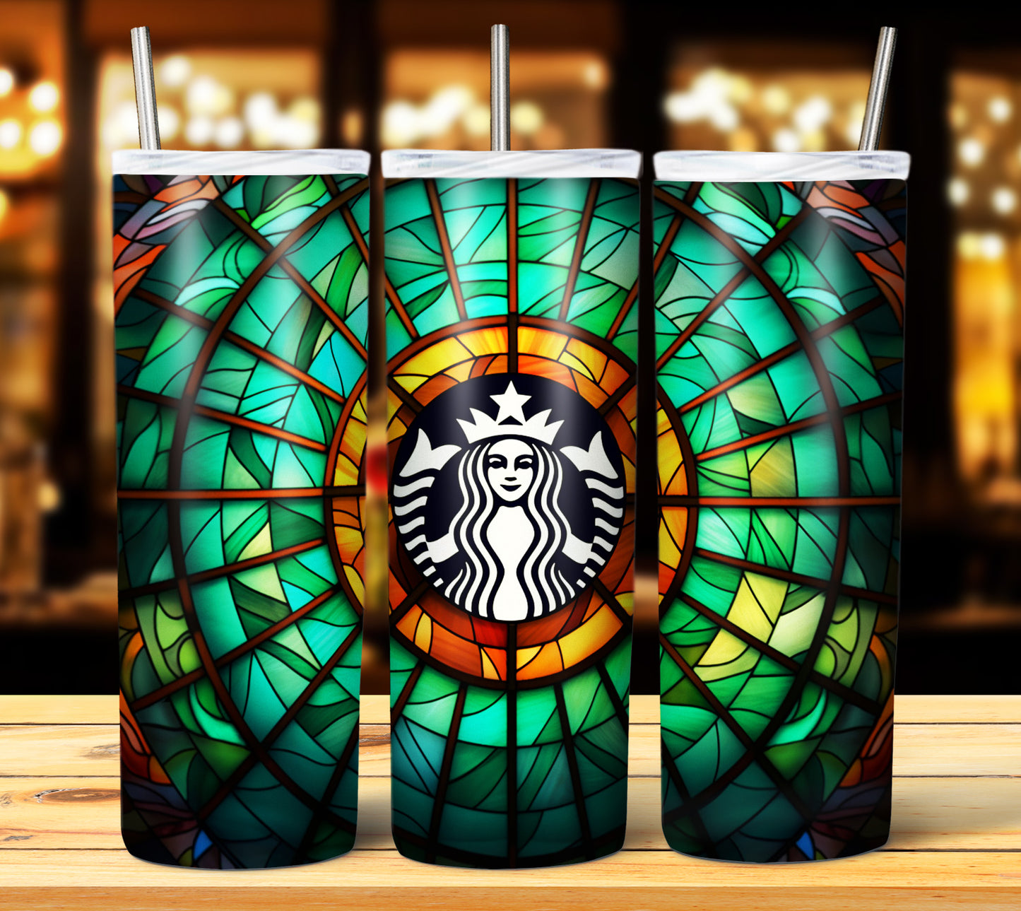 40+ Stain Glass Starbucks Sublimation 20oz Images Bundle