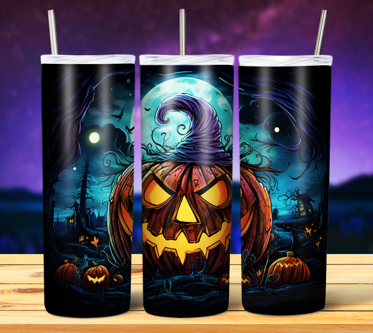 50 Watercolor Halloween Sublimation 20oz Images Bundle