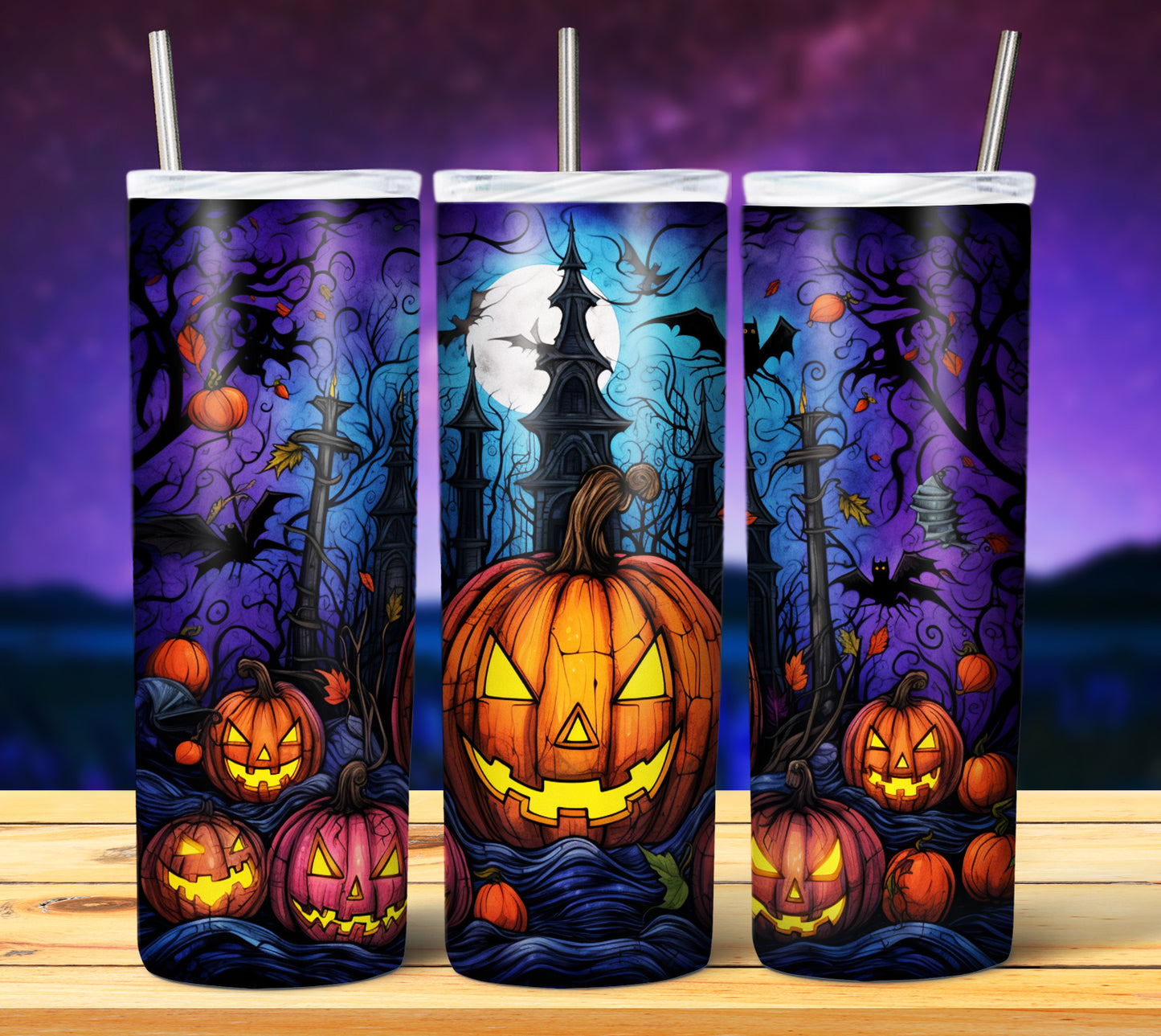 50 Watercolor Halloween Sublimation 20oz Images Bundle