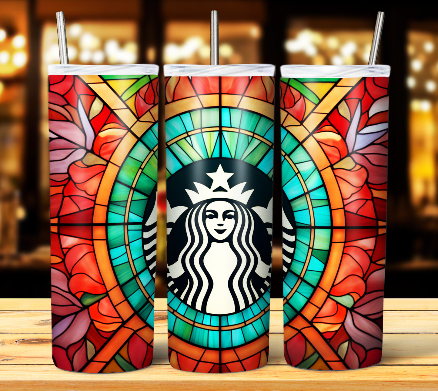 40+ Stain Glass Starbucks Sublimation 20oz Images Bundle