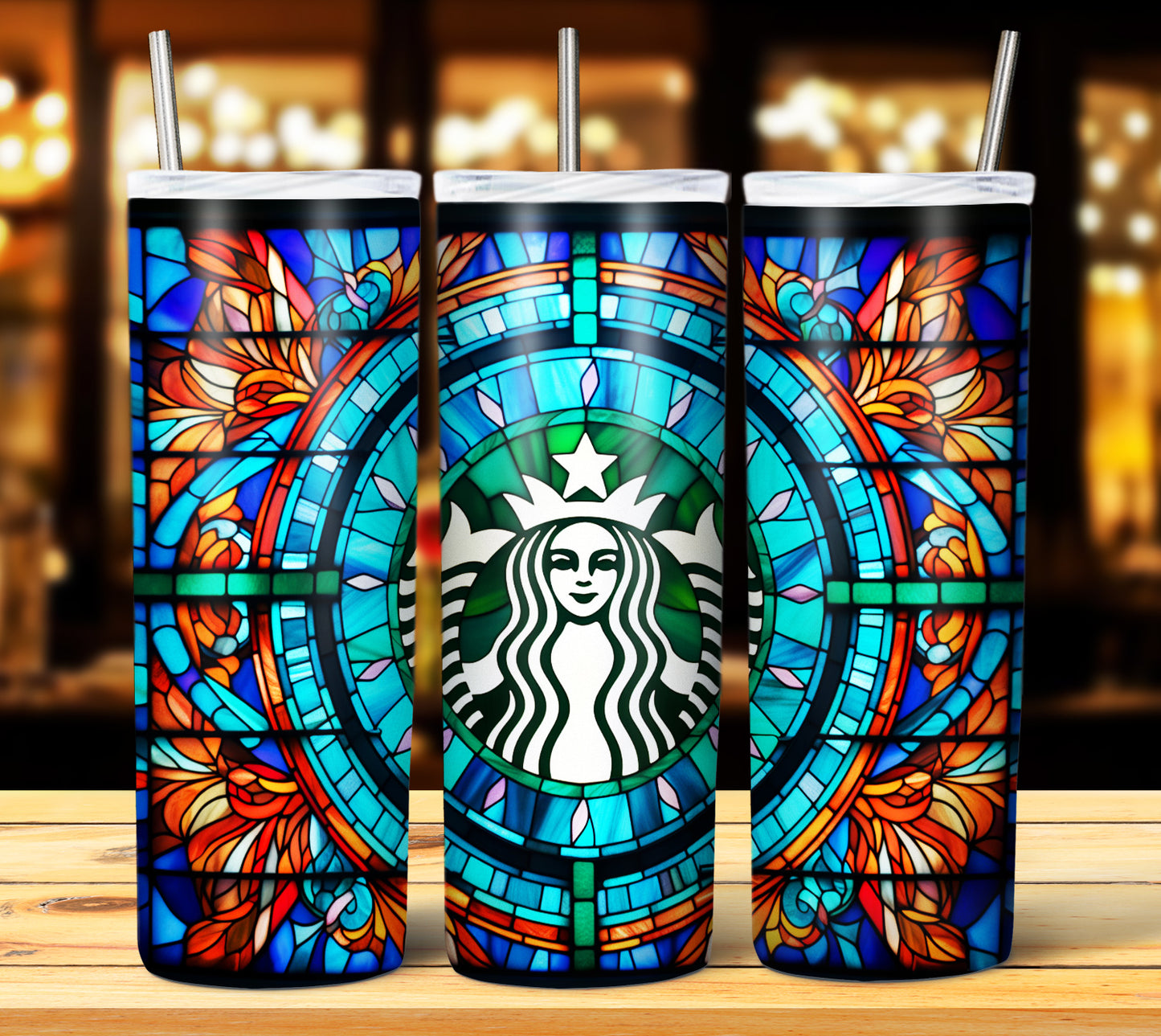 40+ Stain Glass Starbucks Sublimation 20oz Images Bundle