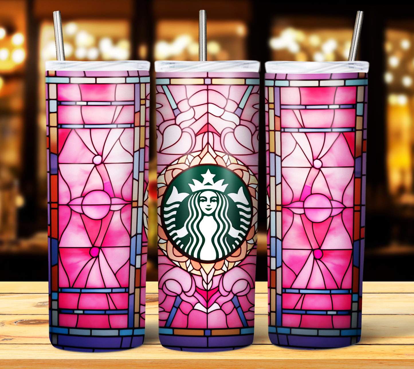 40+ Stain Glass Starbucks Sublimation 20oz Images Bundle