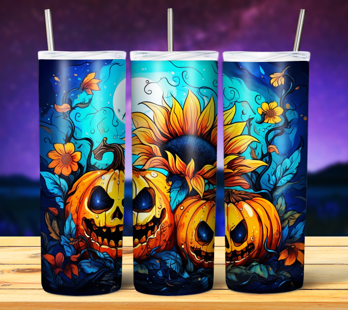 50 Watercolor Halloween Sublimation 20oz Images Bundle