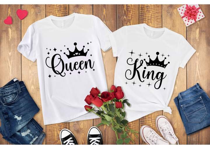 King/Queen Valentine Sublimation/DTF T-Shirt Images Bundle