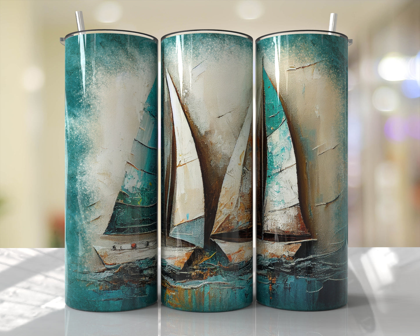 Sail Boat 20oz Sublimation Tumbler Image