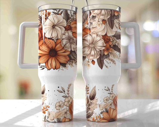 Floral 40oz Sublimation Tumbler Image