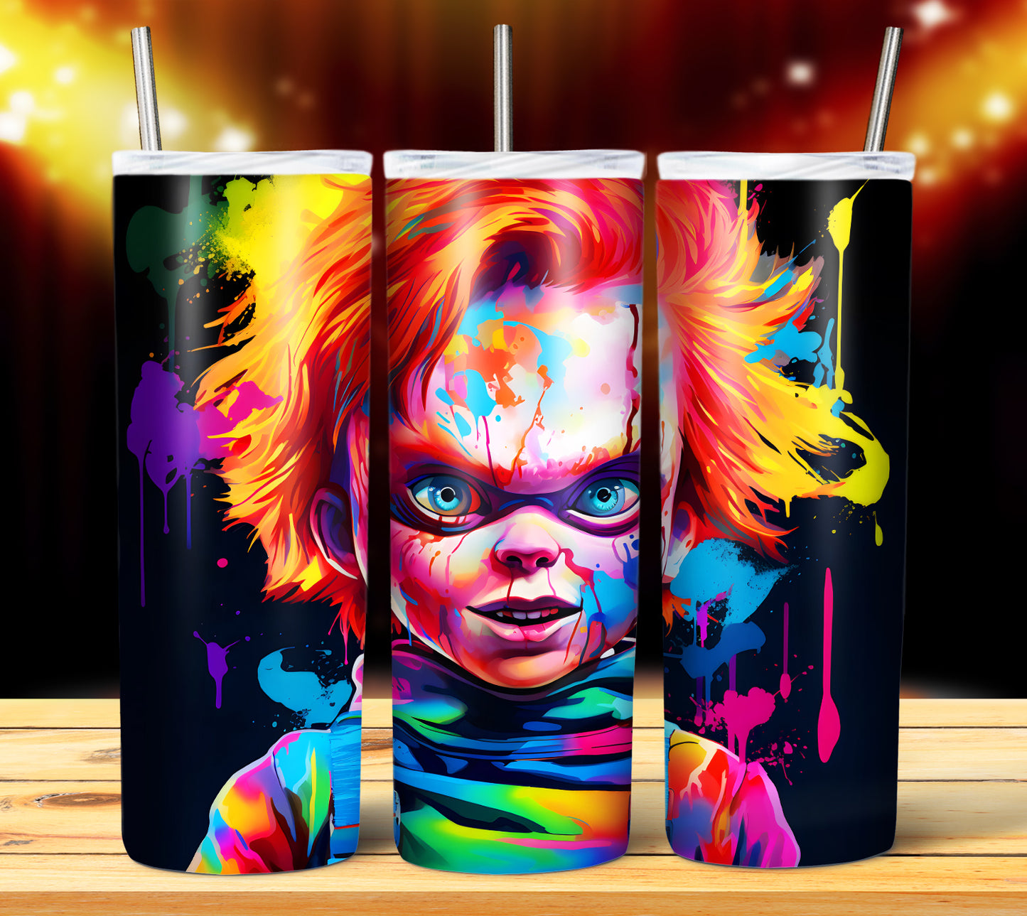 20 Colorful Halloween Sublimation 20oz Images Bundle