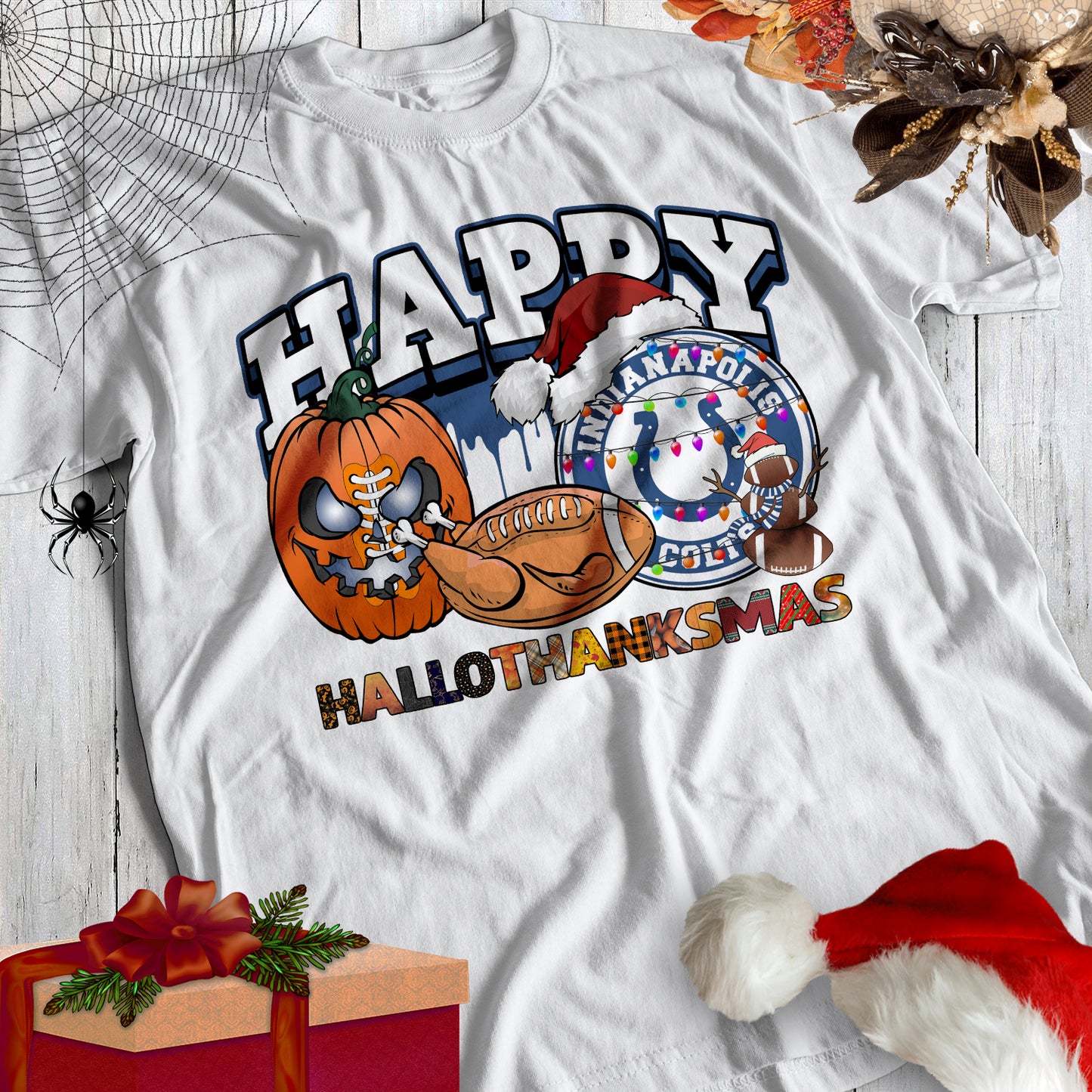 HalloThankMas Football Sublimation/DTF T-Shirt Images