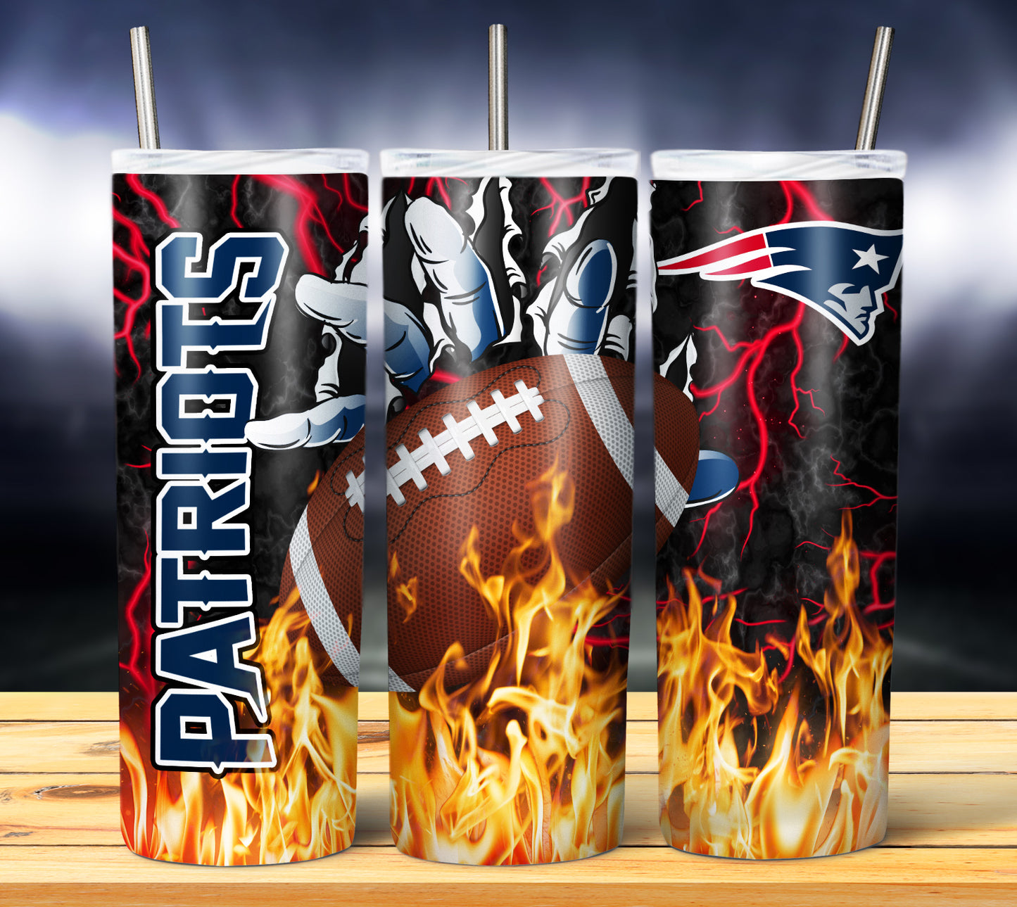 Football 20oz Sublimation Tumbler Image