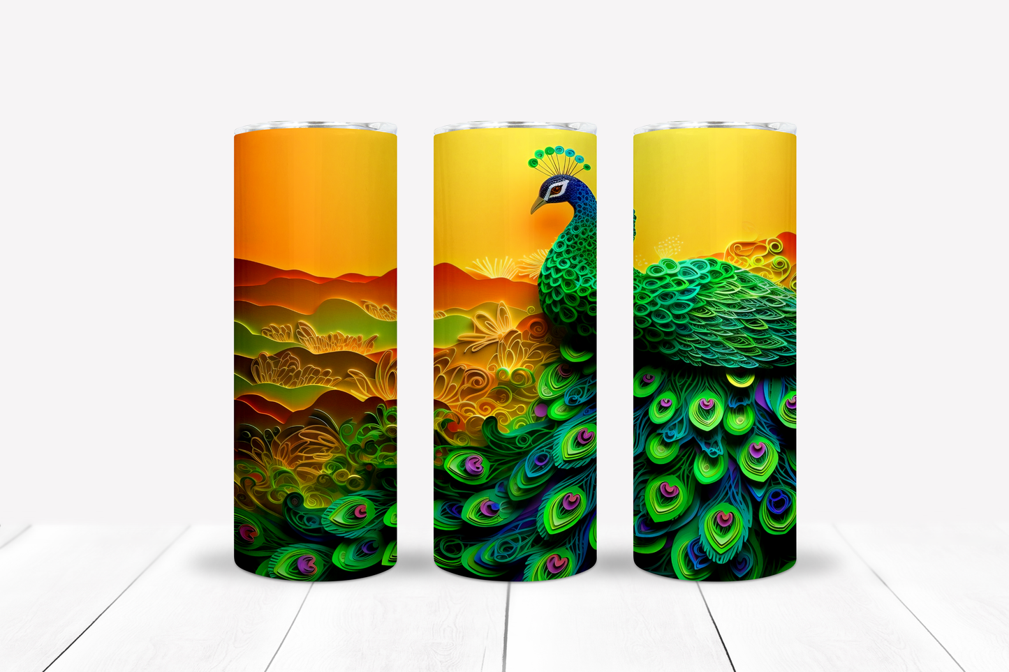 Peacock 20oz Sublimation Tumbler Image Bundle