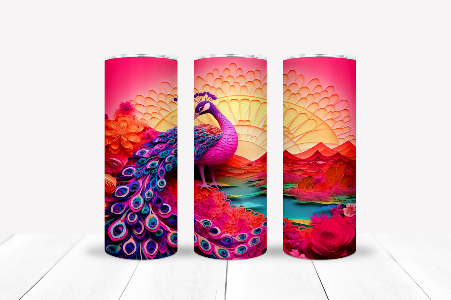 Peacock 20oz Sublimation Tumbler Image Bundle