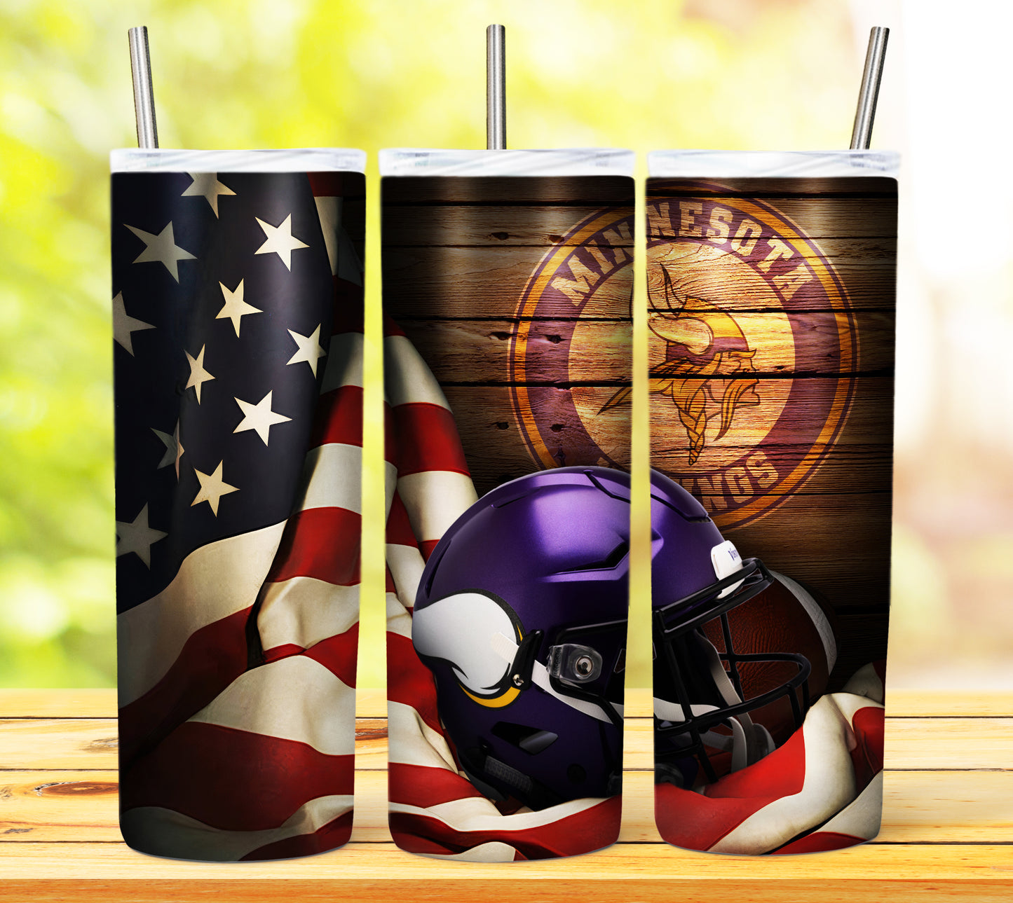 Football 20oz Sublimation Tumbler Image