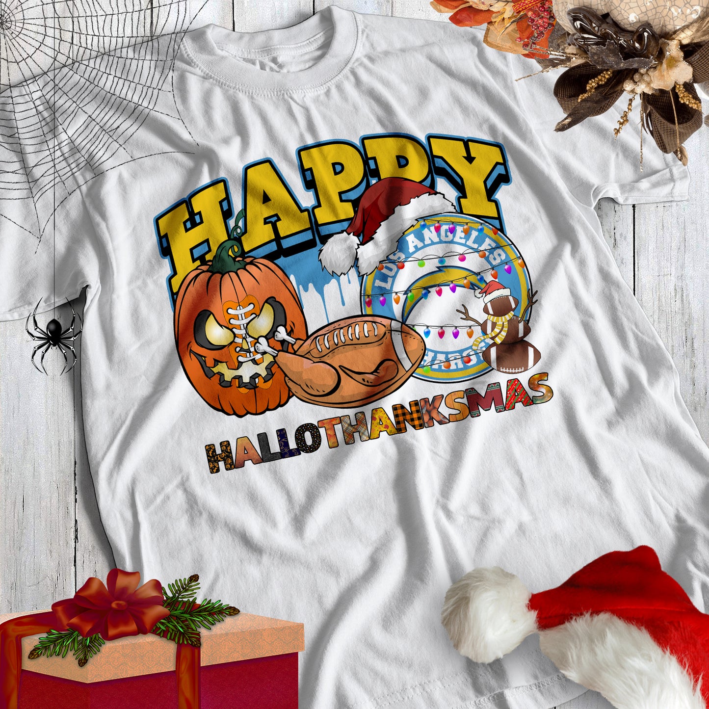 HalloThankMas Football Sublimation/DTF T-Shirt Images