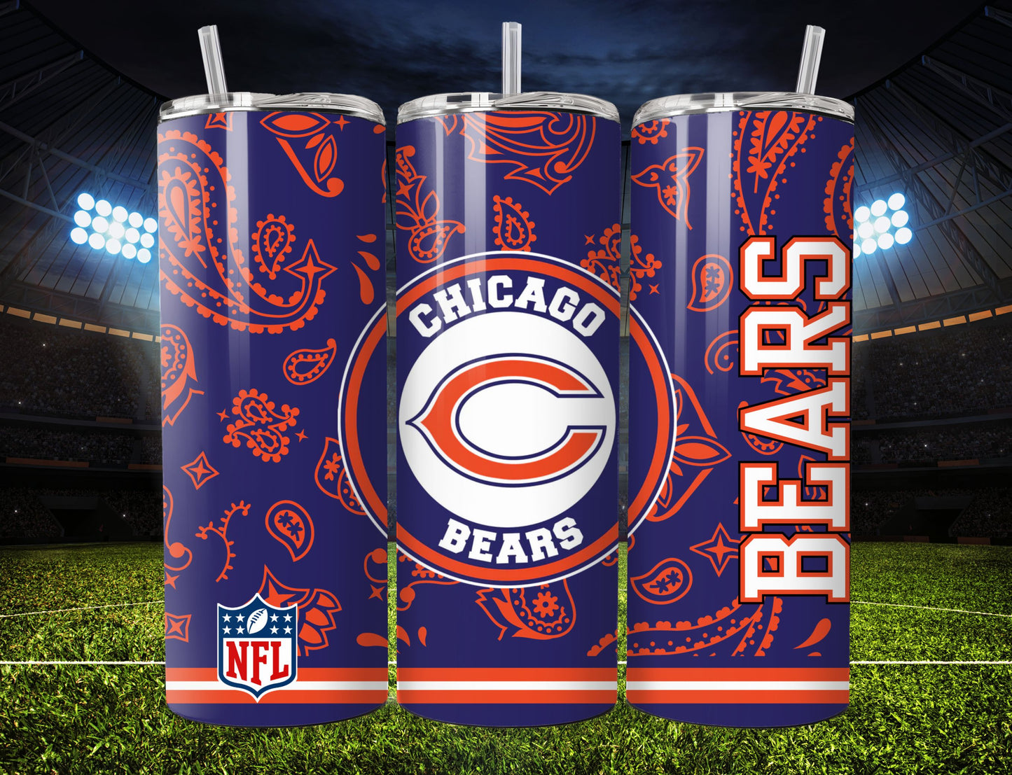 Football 20oz Sublimation Tumbler Image