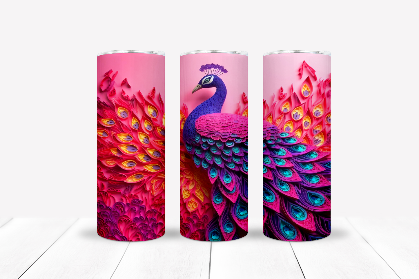 Peacock 20oz Sublimation Tumbler Image Bundle