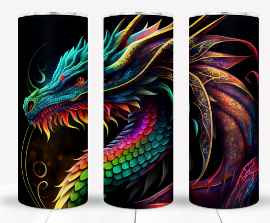 Neon Dragon Sublimation 20oz Tumbler Image