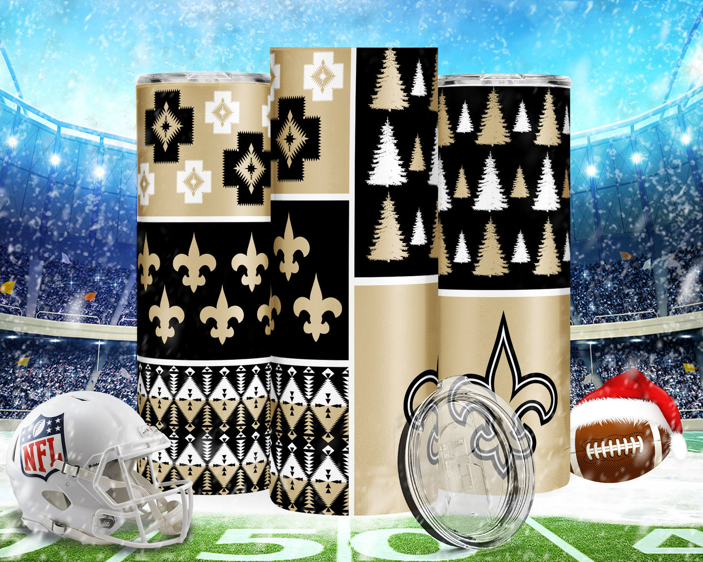 Christmas Football 20oz Sublimation Tumbler Image