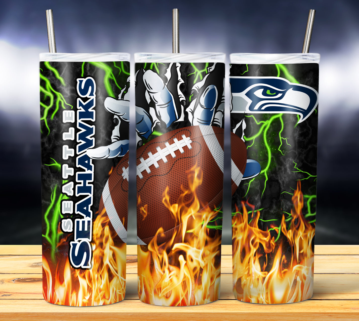 Football 20oz Sublimation Tumbler Image