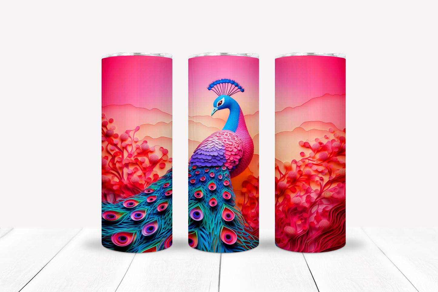 Peacock 20oz Sublimation Tumbler Image Bundle