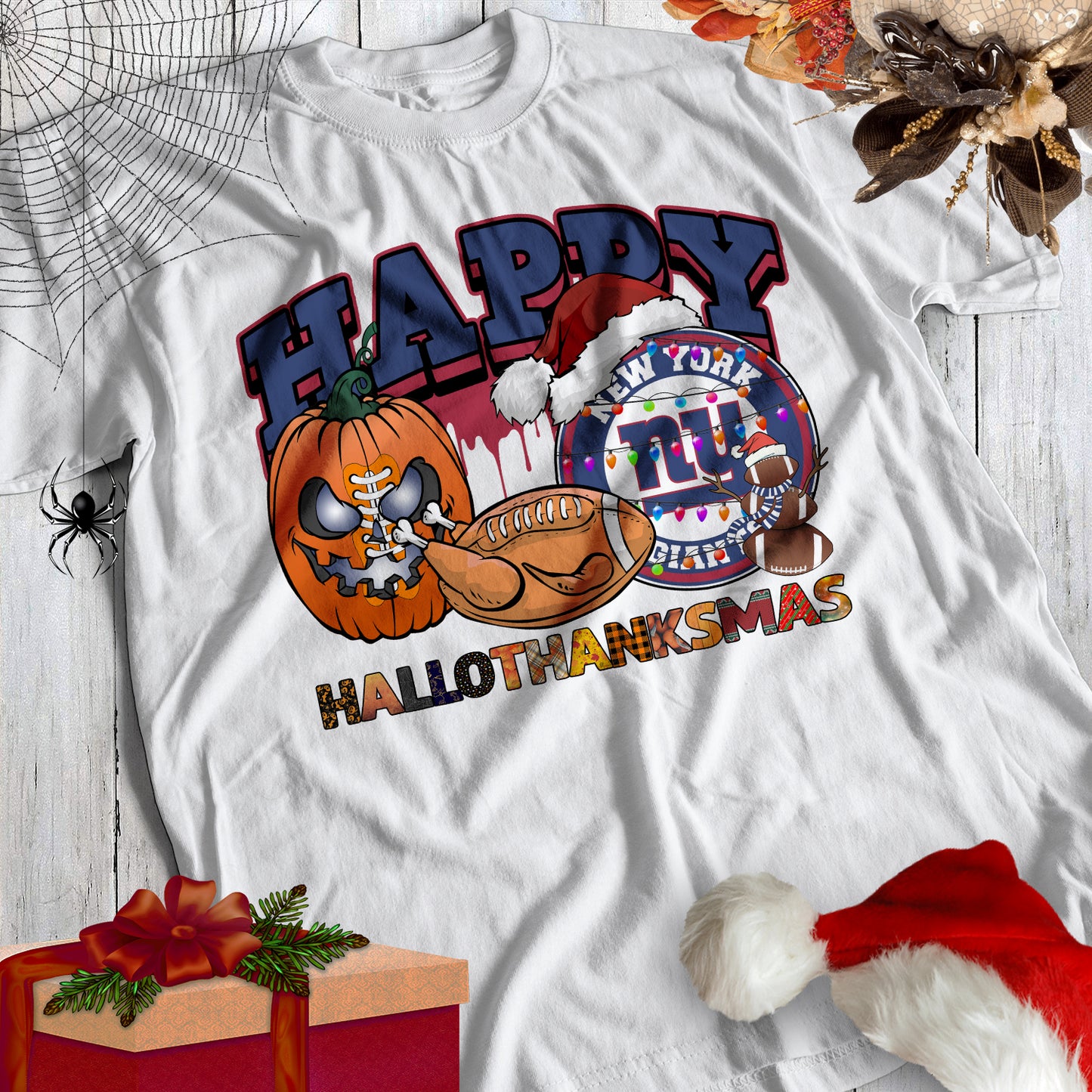 HalloThankMas Football Sublimation/DTF T-Shirt Images