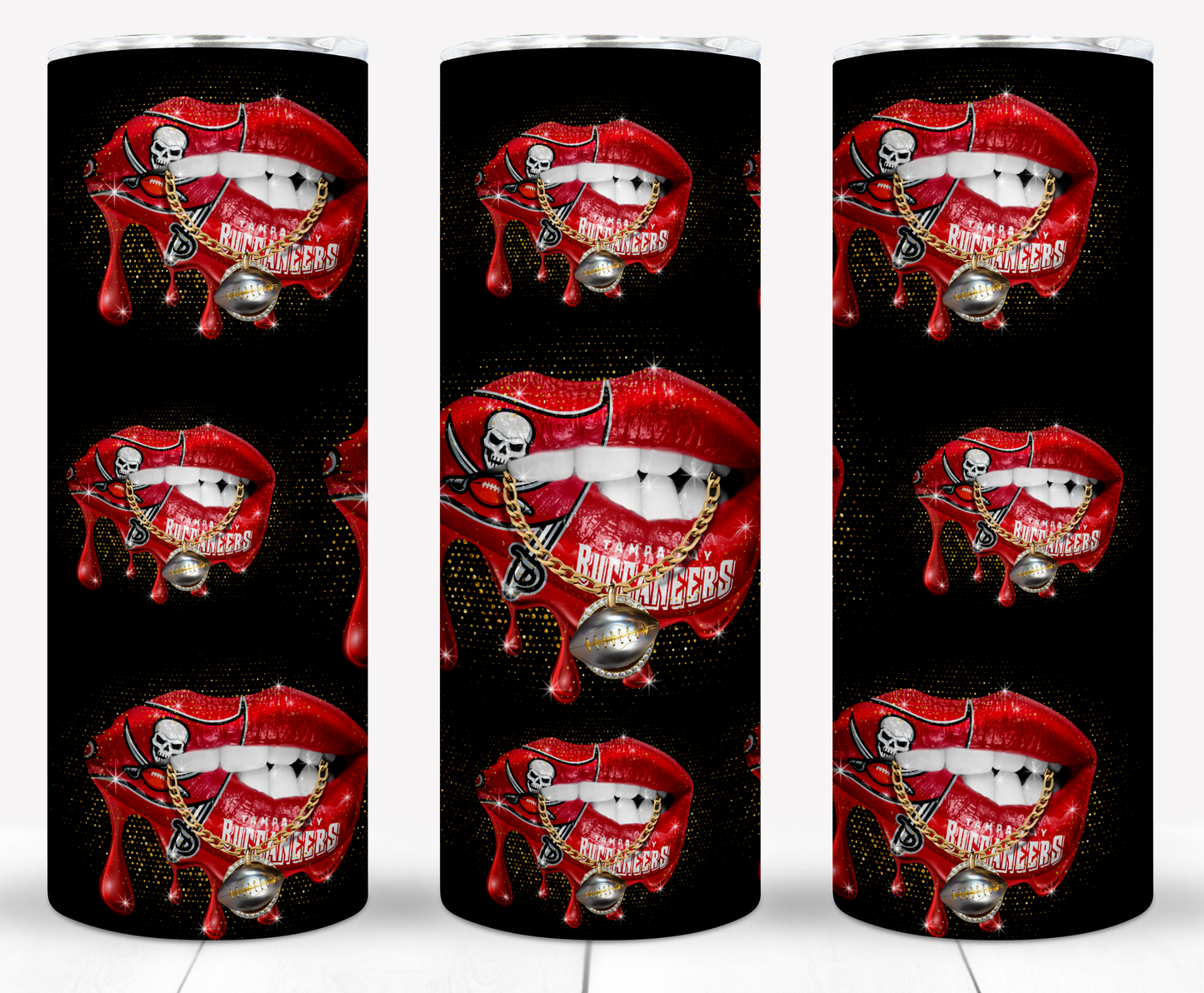 Lips Football 20oz Sublimation Tumbler Image