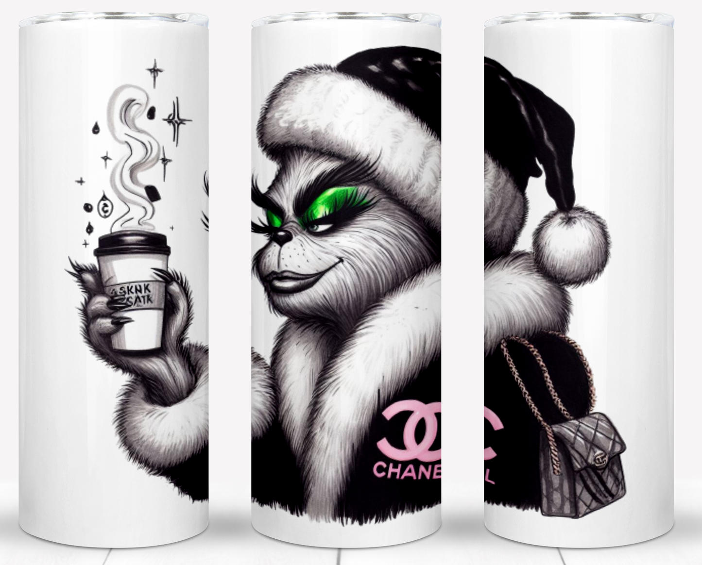 30+ Christmas Brand Grinch Sublimation 20oz Tumbler Images Bundle