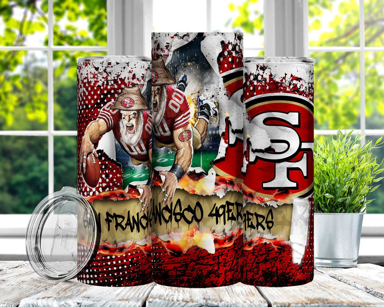 Football 20oz Sublimation Tumbler Image