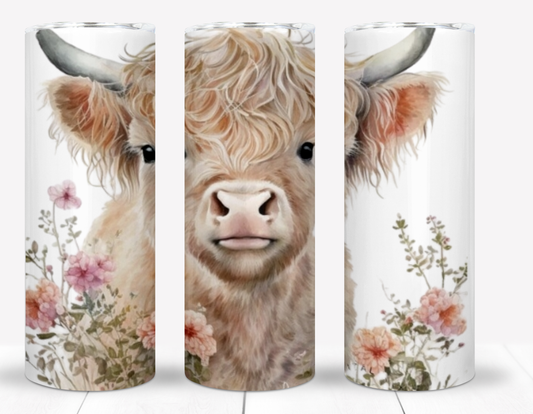 Highland Cow Sublimation 20oz Tumbler Image