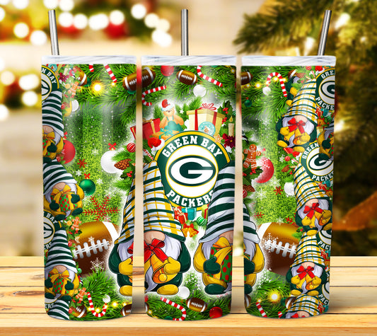 Christmas Football Gnomes 20oz Sublimation Tumbler Image