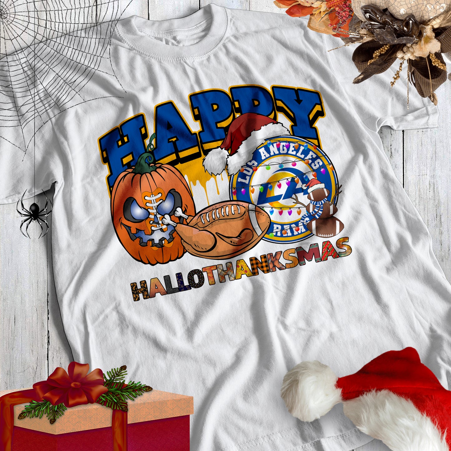 HalloThankMas Football Sublimation/DTF T-Shirt Images