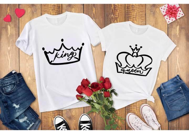 King/Queen Valentine Sublimation/DTF T-Shirt Images Bundle