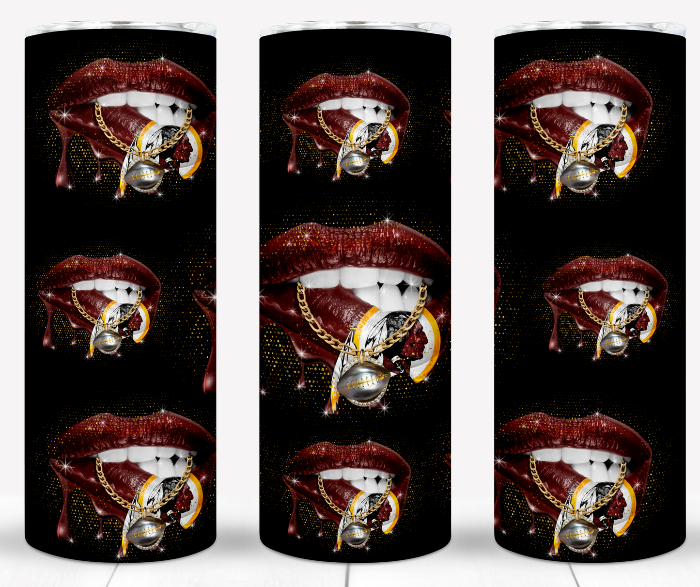 Lips Football 20oz Sublimation Tumbler Image