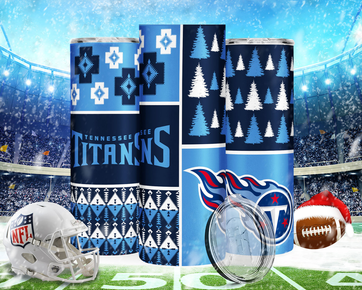 Christmas Football 20oz Sublimation Tumbler Image