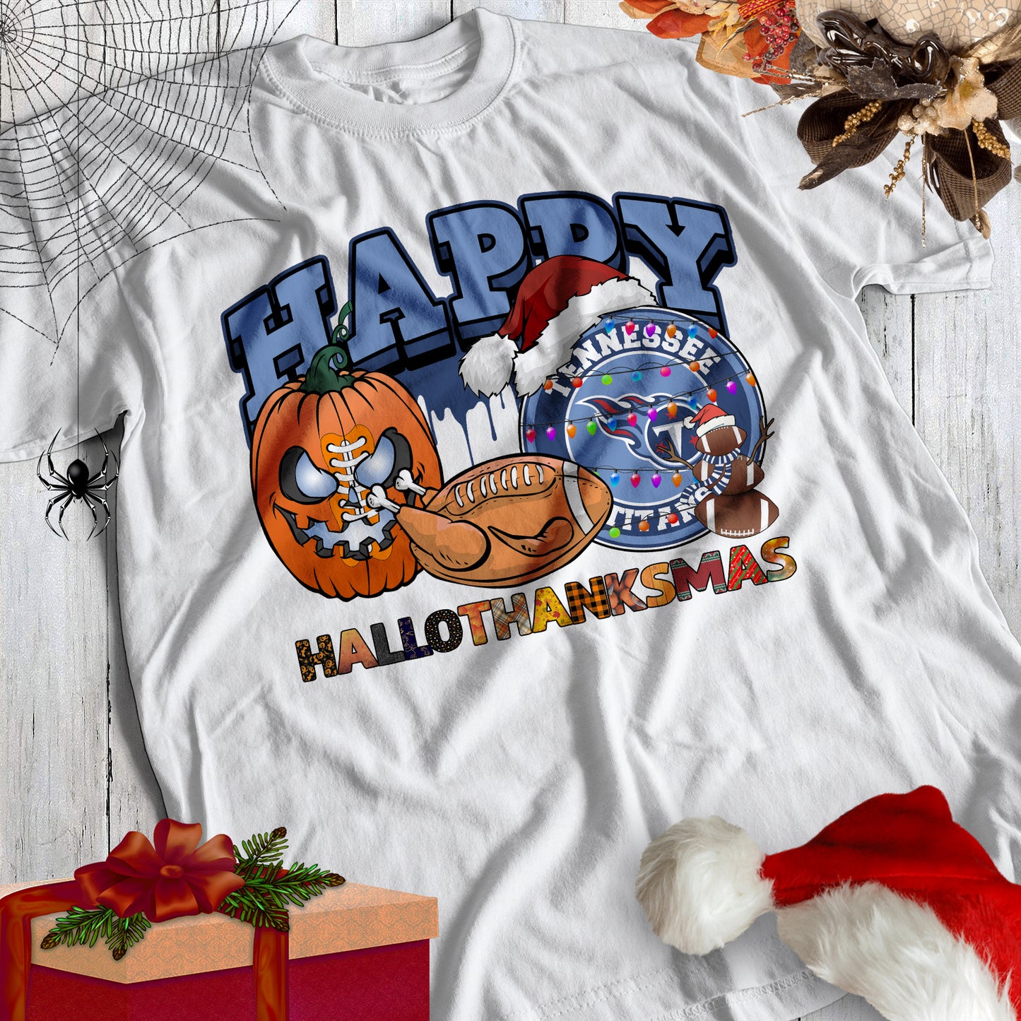 HalloThankMas Football Sublimation/DTF T-Shirt Images