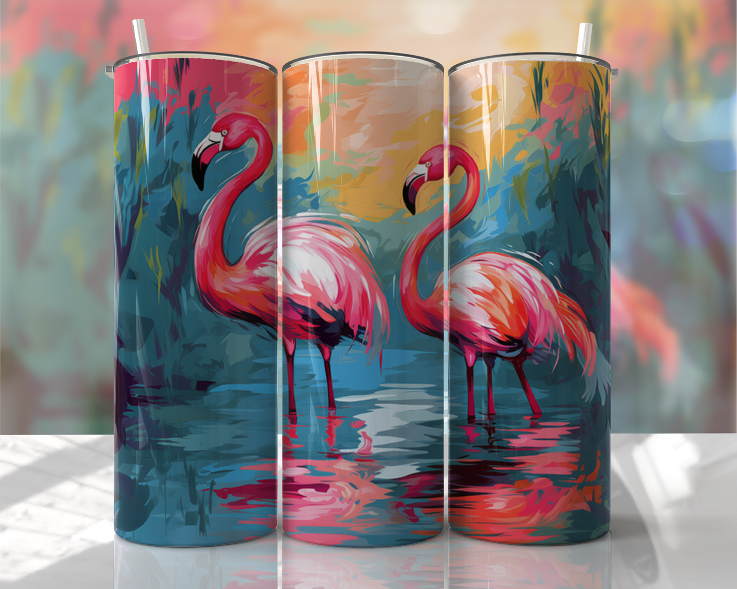 Flamingo 20oz Sublimation Tumbler Image