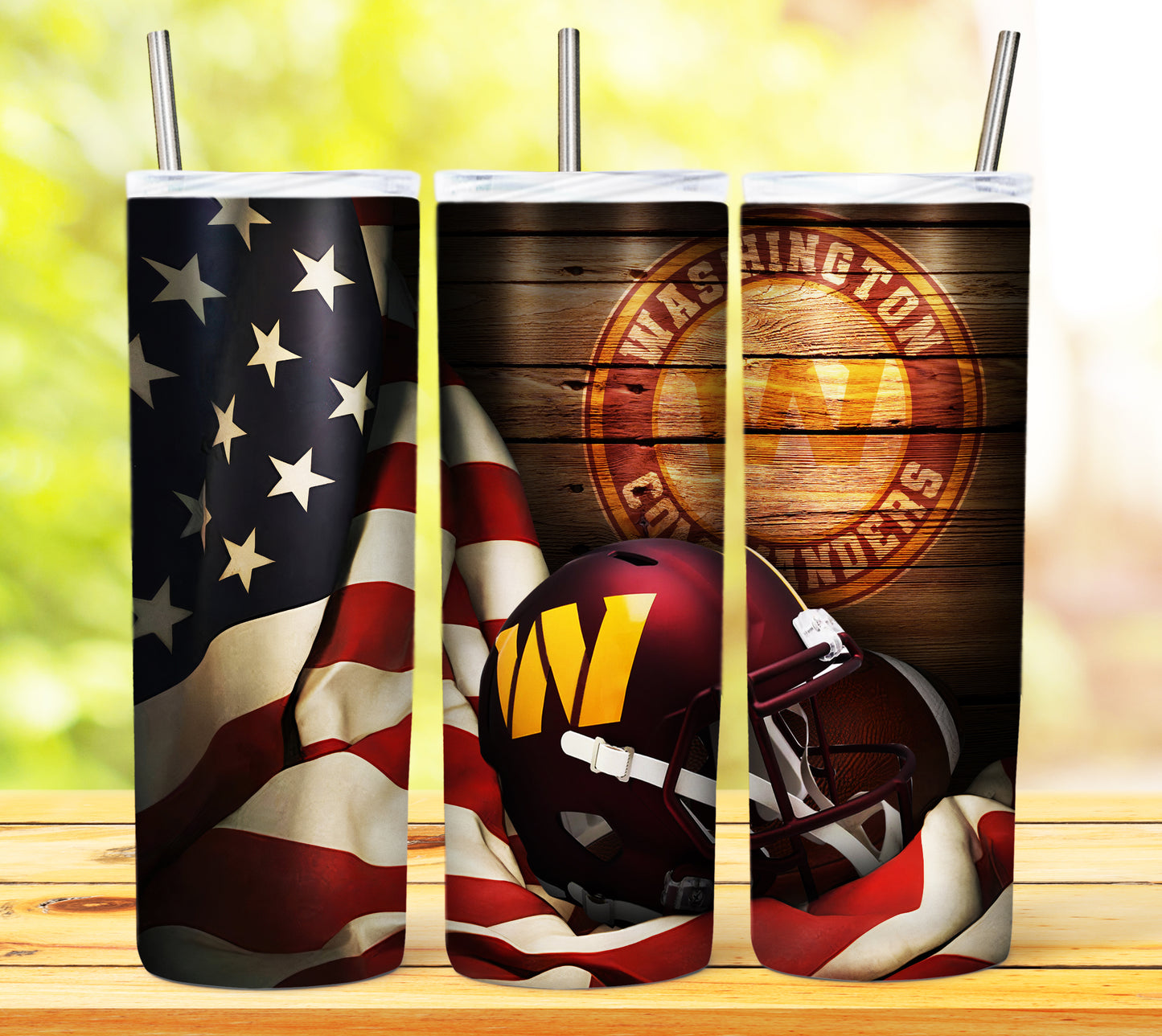 Football 20oz Sublimation Tumbler Image