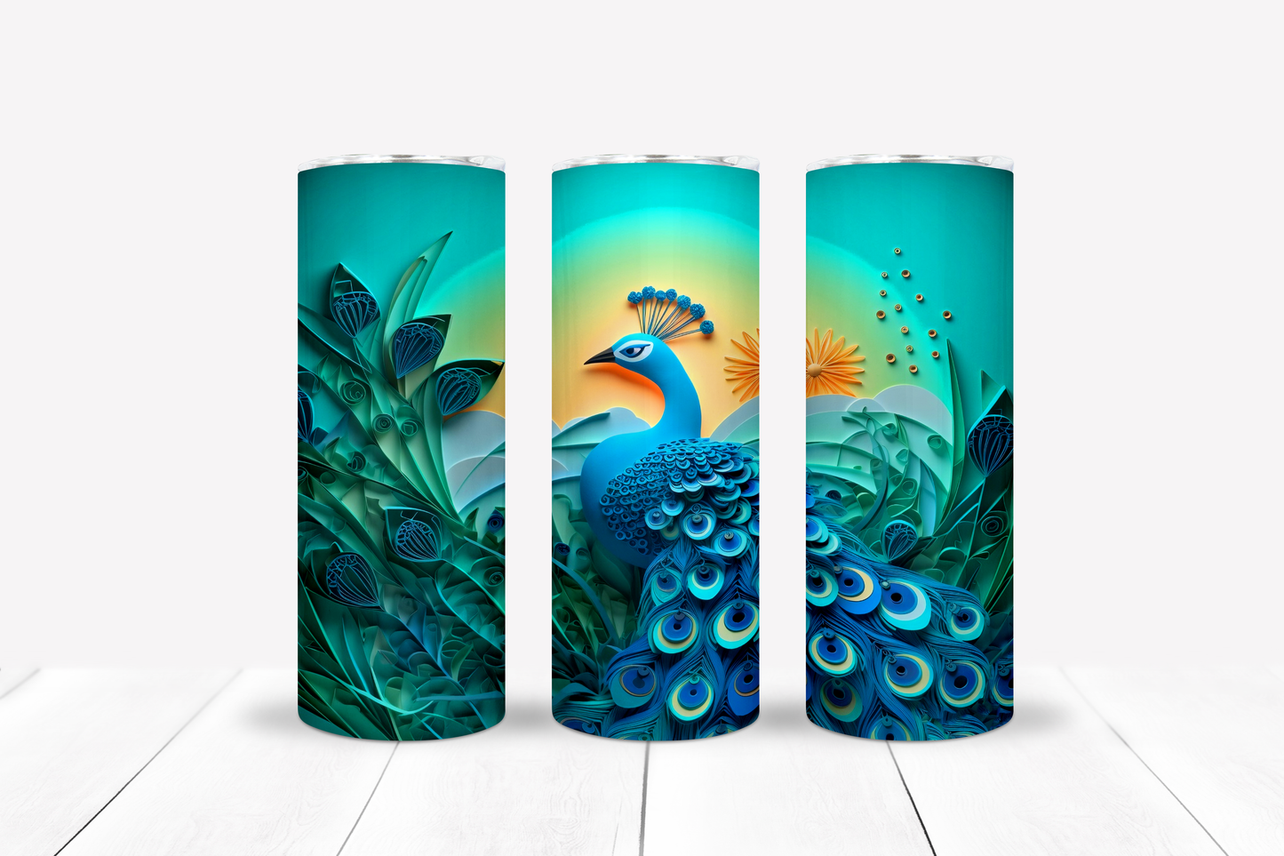 Peacock 20oz Sublimation Tumbler Image Bundle