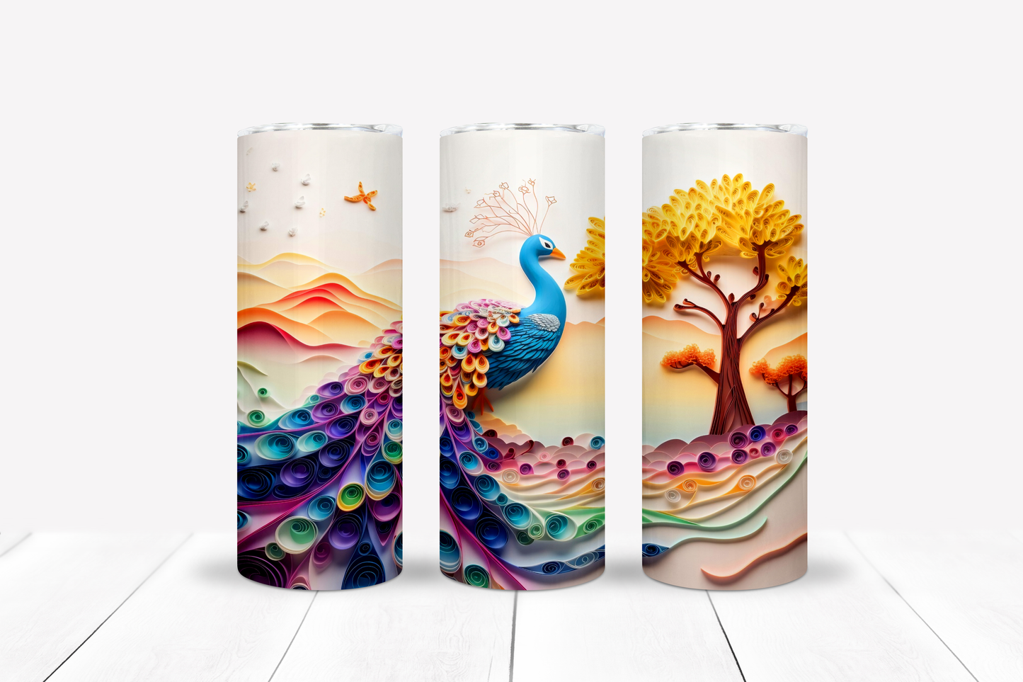 Peacock 20oz Sublimation Tumbler Image Bundle