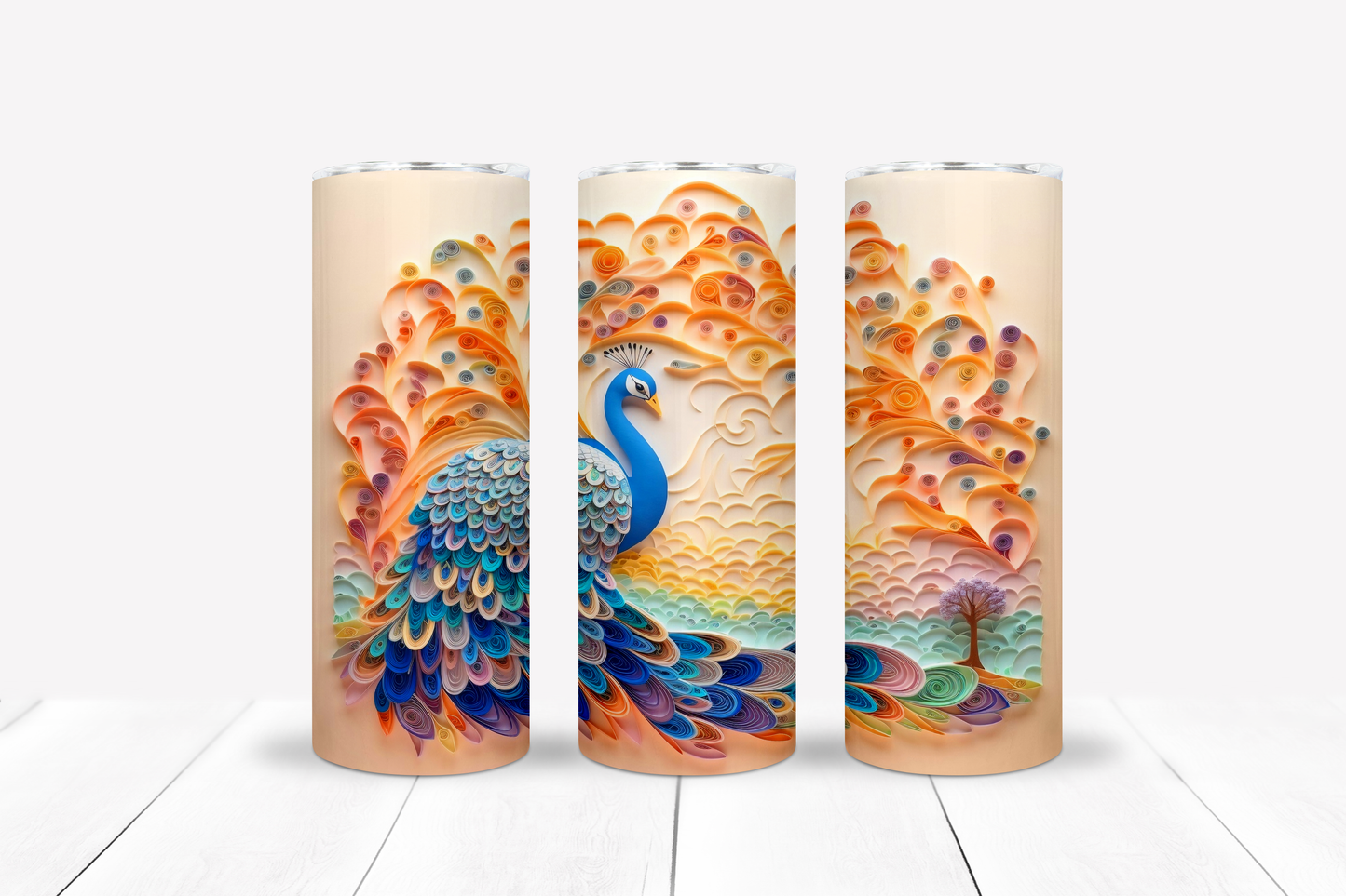 Peacock 20oz Sublimation Tumbler Image Bundle