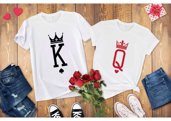 King/Queen Valentine Sublimation/DTF T-Shirt Images Bundle