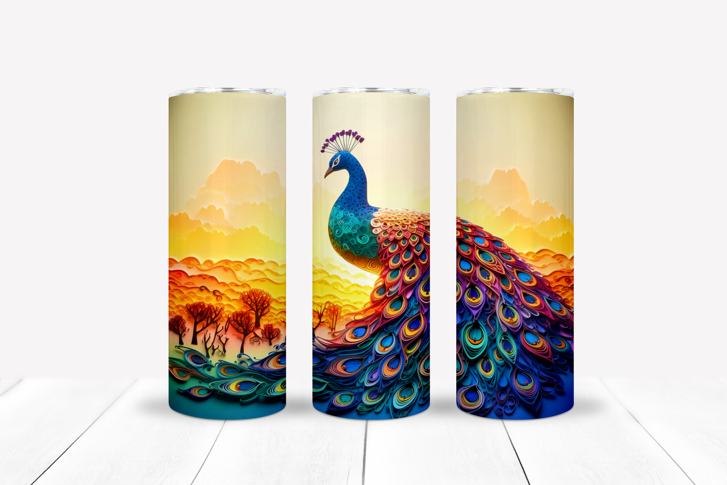 Peacock 20oz Sublimation Tumbler Image Bundle