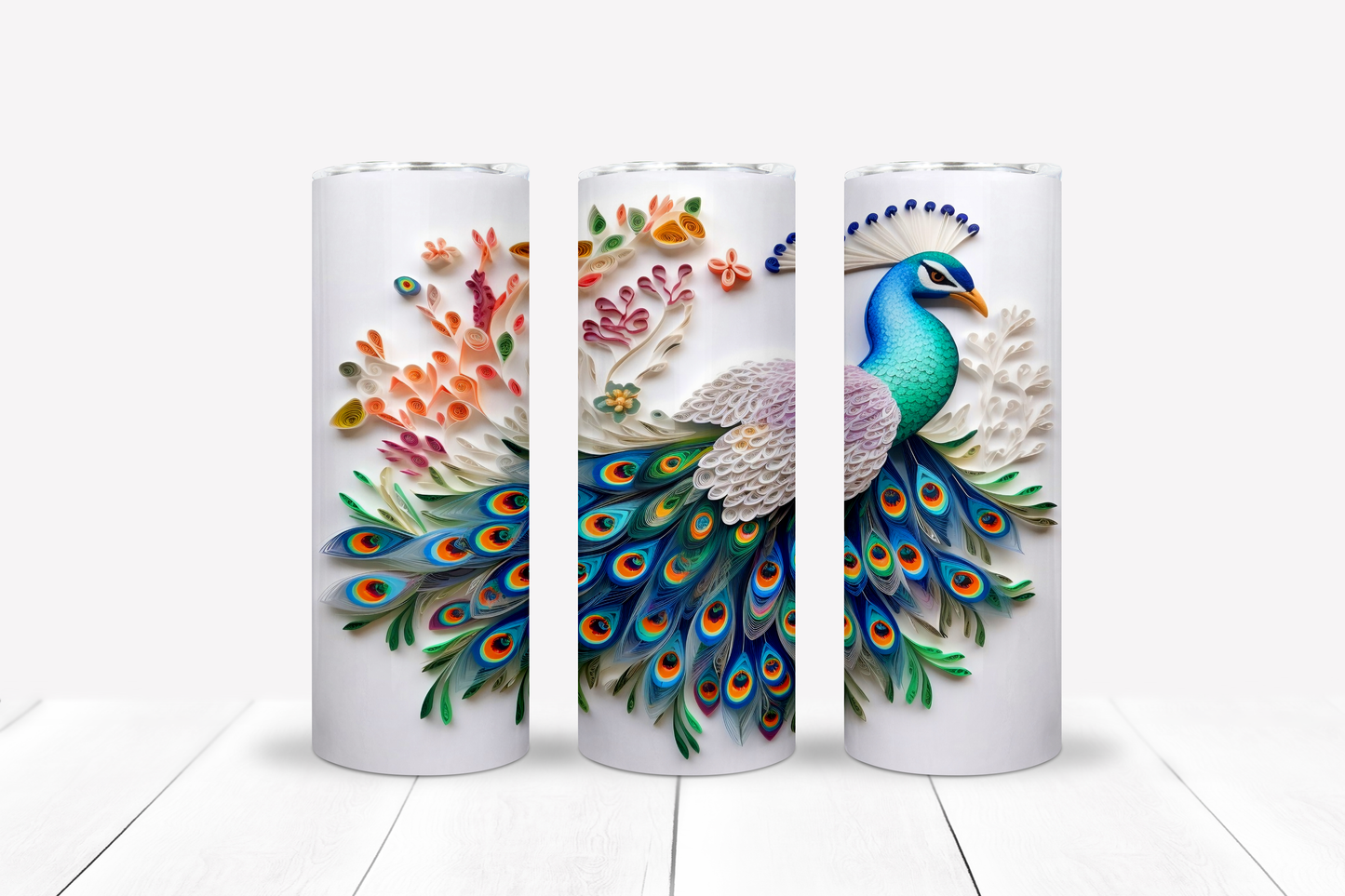 Peacock 20oz Sublimation Tumbler Image Bundle