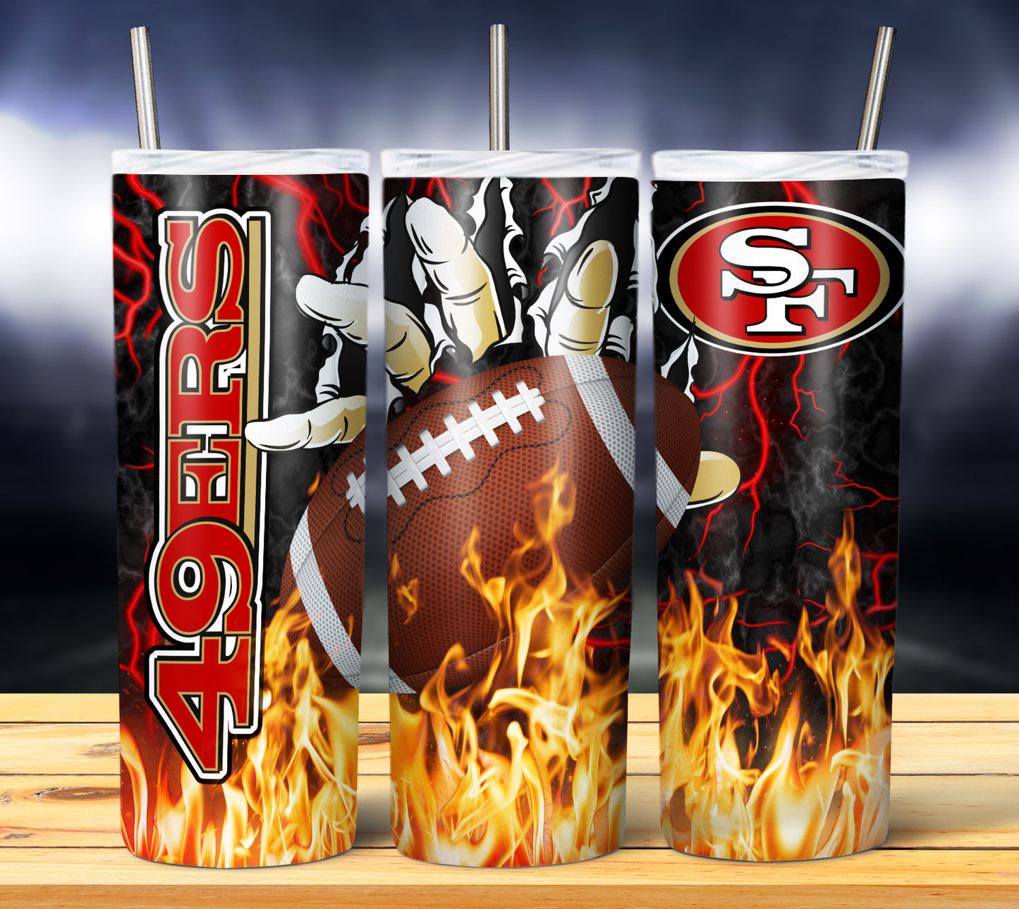 Football 20oz Sublimation Tumbler Image