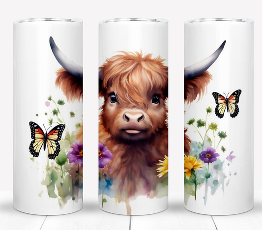 Highland Cow Sublimation 20oz Tumbler Image